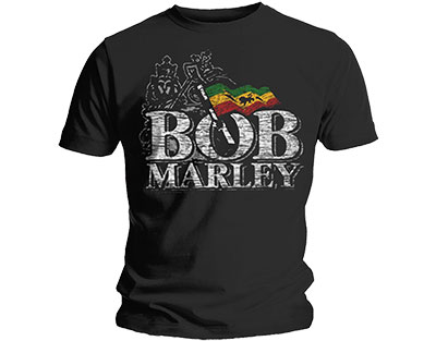 Tričko pánské BOB MARLEY distressed logo