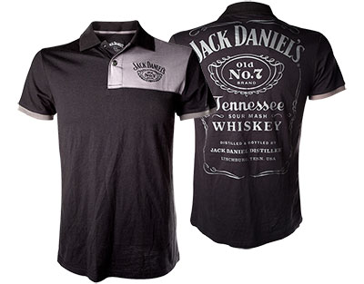 Tričko pánské polo JACK DANIELS grey patch